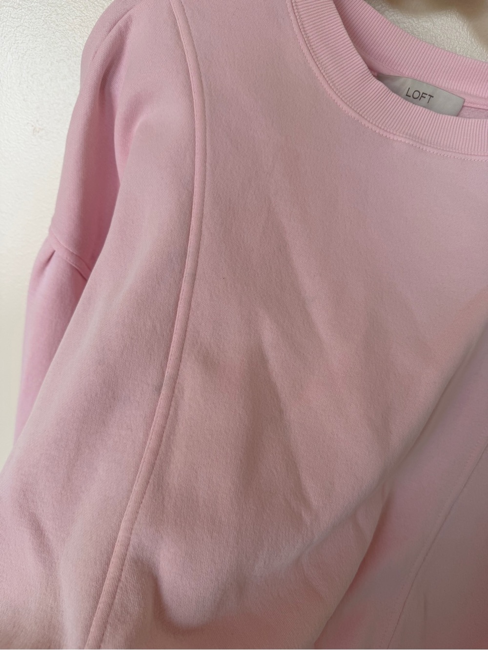 LOFT Light Pink Long Sleeve Sweatshirt - Picture 4 of 5
